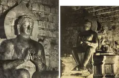 Buddha, Chandi Mendut, Java by Theodorus Johannes Schoon, 2 medium format vintage gelatin silver prints, c. late 1938, sold Feb 2016
