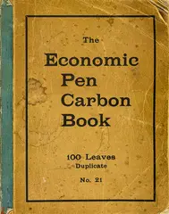 Artist’s Sketchbook by Russell Clark, approx. 100 leaves of alternate lined and blank pages (the Economic Pen Carbon Book), sold Feb 2016