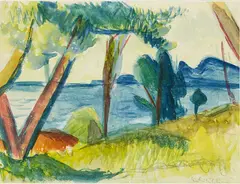 Colin McCahon, Ruby Bay, watercolour, circa 1944-46