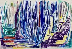 Cataract by Gretchen Albrecht, acrylic on collage on paper, offered Dec 2015