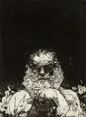 The Artist by Roy Dalgarno, etching, 11/25, offered Dec 2015