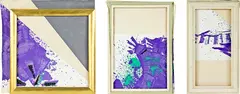 Julian Dashper, 66/99 A Painting in Three Parts, acrylic on canvas in three found frames