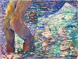 Jan Nigro, Untitled – Figure in a Landscape, pastel on paper