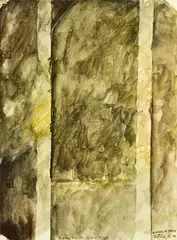 Ralph Hotere, Window in Spain, ink and watercolour on paper
