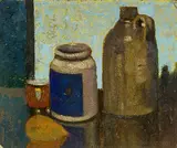 John Weeks, Still Life with Bottle and Jar