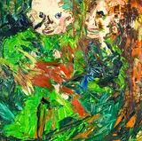 Wayne Seyb, Untitled – Two Figures, oil on board