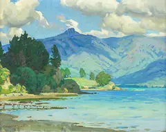 Archibald Nicoll, Akaroa, oil on canvas