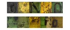 Charlotte Graham, Kupu Whakahoro (The Erosion of words), acrylic, ink, shellac and bitumen on canvas
