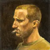 Zahran Southan, Wild man Smoking, oil on canvas