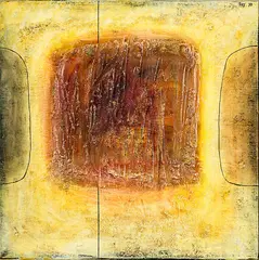 Melvin Day, Orange Proportion, mixed media on linen