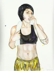 Sarah Larnach, The Brave; Genevieve One, watercolour