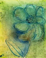 Flower by Colin McCahon, watercolour and pastel on paper, sold Nov 2015