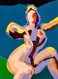 Pat Hanly, Vacation Woman, acrylic and enamel on board