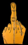 Peter Robinson, Love Finger, acrylic on corrugated card