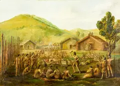 Thomas William Downes, The Sale of Whanga-Nui (Wanganui), 1840, 1840, oil on canvas
