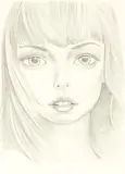 Peter Stichbury, Untitled – female portrait, graphite on paper