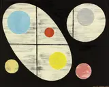 Circle Line by Dick Frizzell, oil on canvas board, sold Sep 2015
