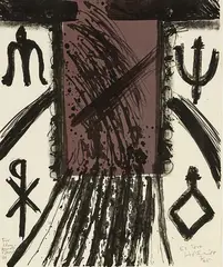 El Toro by Ralph Hotere, lithograph 3/25, sold Sep 2015