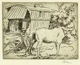 Augustus John, Gypsy Caravan and Horse