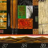 Nicky Foreman, Untitled Landscape Composition, acrylic, oil, varnish and affixed copper on board