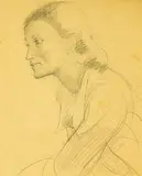 Olivia Spencer Bower, Study of Maori Woman, pencil on paper