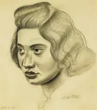 Juliet Peter, Young Woman, Wellington 1948, charcoal on paper