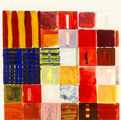Untitled Gridded Abstract by Keren Cook, acrylic on paper, sold Sep 2015