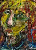 Anne Verbeck, Self Portrait, oil on board