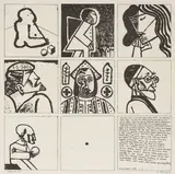 Pat Hanly, 7 Ages of Man, black and white lithograph