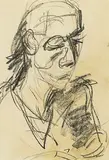 Toss Woollaston, Portrait of Edith, charcoal on paper