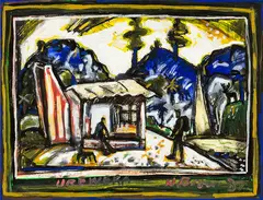 Urewera by Nigel Brown, monoprint and mixed media, sold Sep 2015