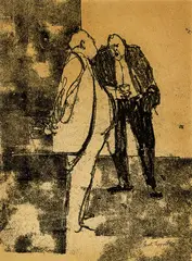 Garth Tapper, The Club, monoprint