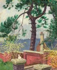Christopher Perkins, View from 7 Dalton Street, Napier, oil on board