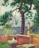 Christopher Perkins, View from 7 Dalton Street, Napier, oil on board