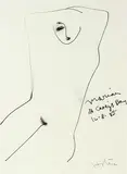 Ralph Hotere, Marian at Carey’s Bay, ink on paper