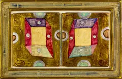 Elevation by Tony Lane, oil paint, aluminikum leaf and schlagmetal on gesso panel, offered Sep 2015