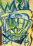 Philip Clairmont, A.M’s Chair, oil pastel on paper