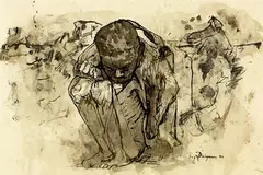 Untitled by Roy Dalgarno, ink and wash, offered Sep 2015