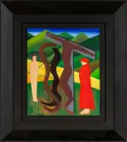 Jeffrey Harris, Crucifixion with two snakes, nude and St Jerome
