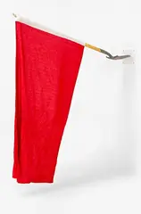 Dane Mitchell, Untitled (Flag) from The Barricades, shovel, cord and flag, 2007