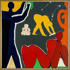 Pat Hanly, Golden Age, acrylic and enamel on board