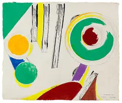 Flipback On by Julian Dashper, acrylic on hand-made paper, offered Aug 2015