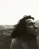 Mark Adams, Tony Fomison at Tai Tapu, Banks Peninsula, 1972, 1972, silver bromide print (1975)