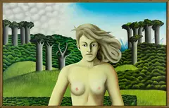 Two Worlds by Ian Scott, oil on board, sold Aug 2015