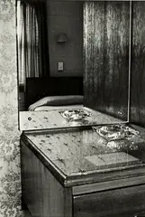 Gordon H. Brown, Motel Unit 2, Dunedin, September 1987: Glass on Glass Reflected, gelatin silver print