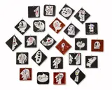 Stuffed Heads by Richard Killeen, acrylic on 24 aluminium cut-outs, sold Aug 2015
