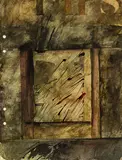 Ralph Hotere, I.H.S, watercolour