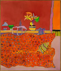 David Armitage, Red Interior, acrylic on canvas