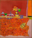 David Armitage, Red Interior, acrylic on canvas