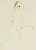Ralph Hotere, Woman, ink on paper